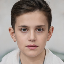 Neutral white child male with short  brown hair and brown eyes