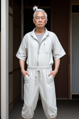 Japanese 45 years male with  white hair