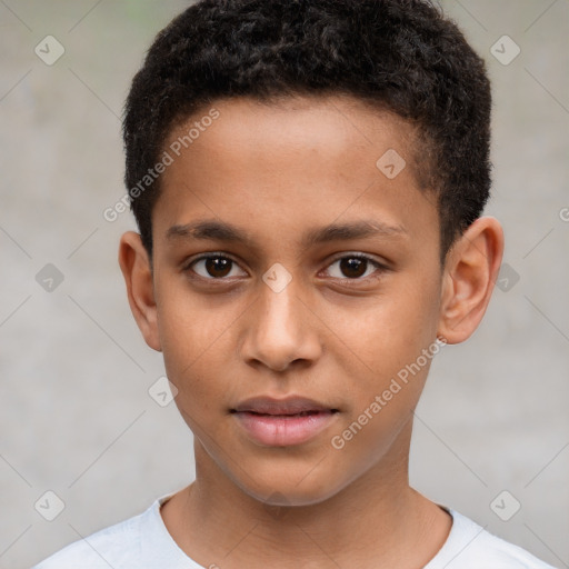 Neutral white child male with short  brown hair and brown eyes