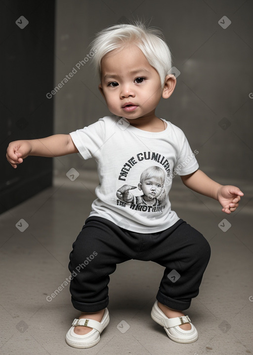 Filipino infant boy with  white hair