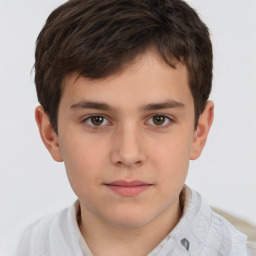 Neutral white child male with short  brown hair and brown eyes