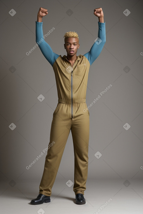 African american young adult male with  blonde hair