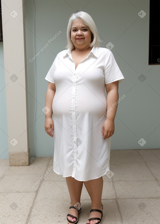 Brazilian middle-aged female with  white hair