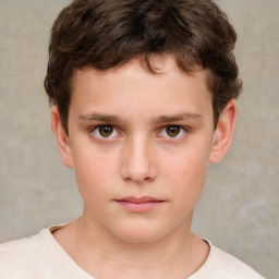 Neutral white child male with short  brown hair and brown eyes