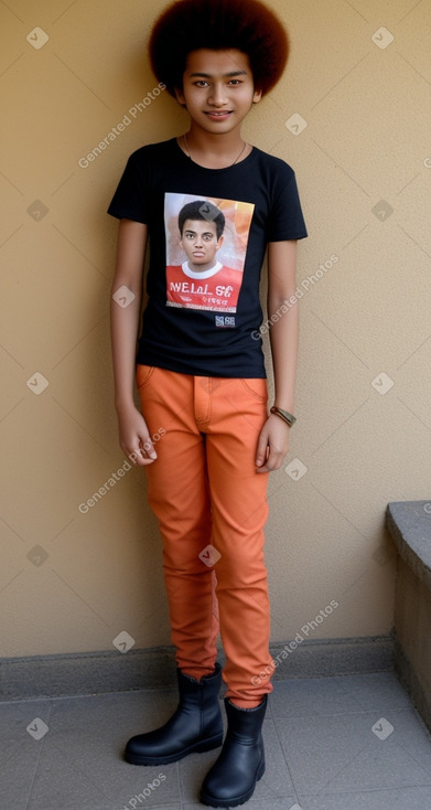 Nepalese teenager boy with  ginger hair