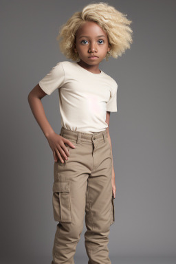 Sudanese child non-binary with  blonde hair