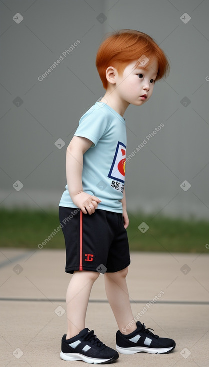 Korean infant boy with  ginger hair