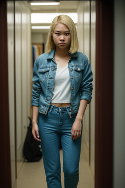 Singaporean young adult female with  blonde hair