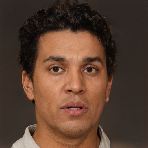 Neutral white adult male with short  brown hair and brown eyes