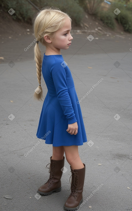 Chilean child girl with  blonde hair