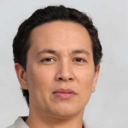 Neutral white adult male with short  brown hair and brown eyes