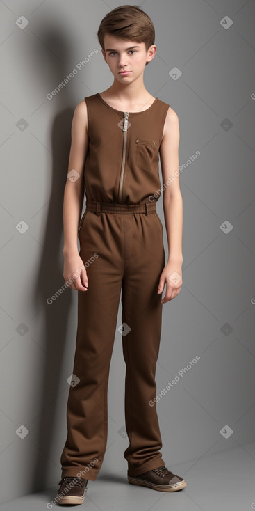 German teenager boy with  brown hair