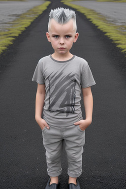 Icelandic child boy with  gray hair