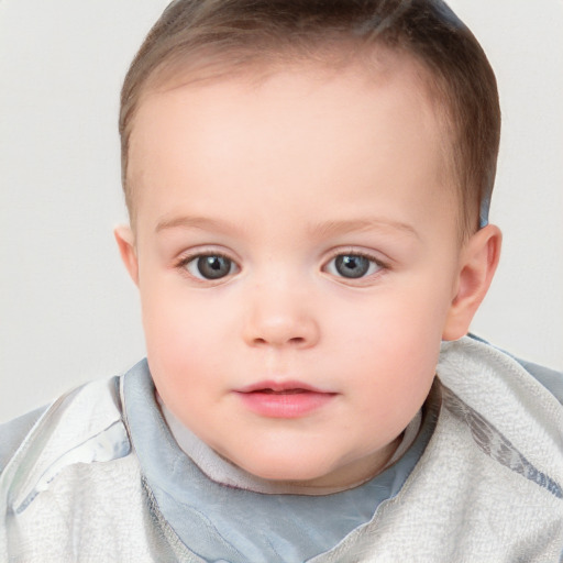 Neutral white child female with short  brown hair and brown eyes