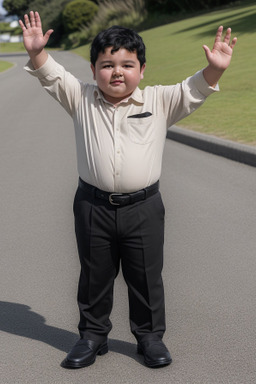 New zealand child boy with  black hair