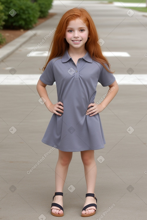 Hispanic child girl with  ginger hair