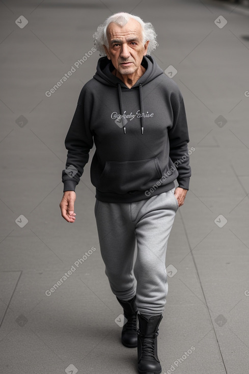 Albanian elderly male with  gray hair