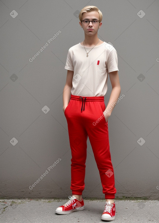 Italian teenager boy with  blonde hair