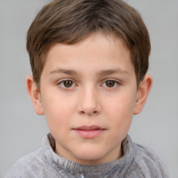 Neutral white child male with short  brown hair and brown eyes