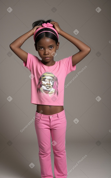 African child female with  black hair