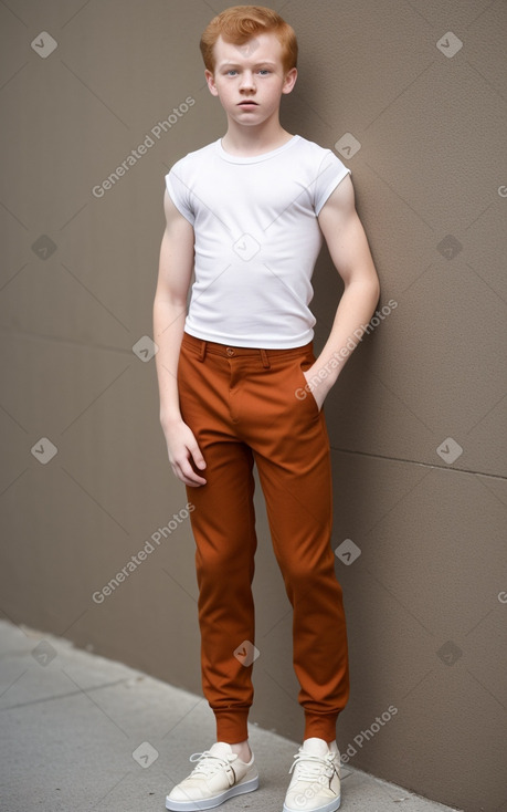 Caucasian teenager boy with  ginger hair