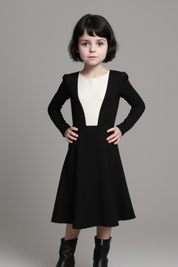 French child female with  black hair