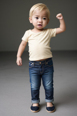 Singaporean infant boy with  blonde hair