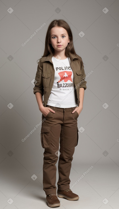 Polish child female with  brown hair