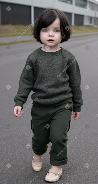 Icelandic infant boy with  black hair