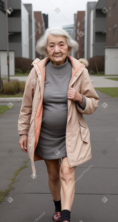 Elderly female with  black hair