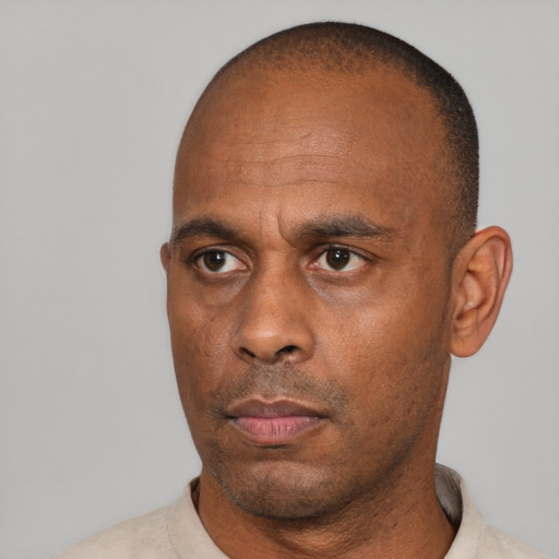 Neutral latino adult male with short  black hair and brown eyes