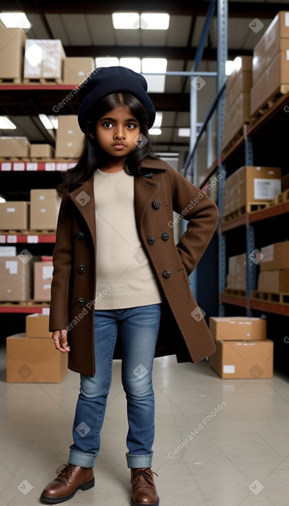 Sri lankan child girl with  brown hair