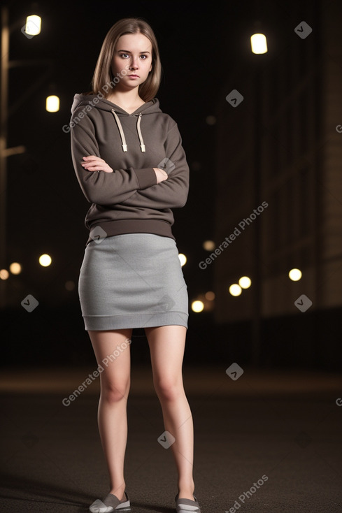 Swedish young adult female with  brown hair