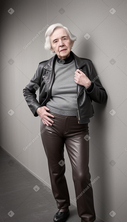 Elderly non-binary with  gray hair