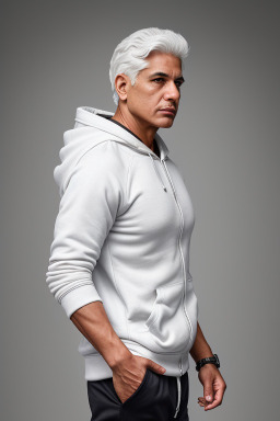 Venezuelan 45 years male with  white hair