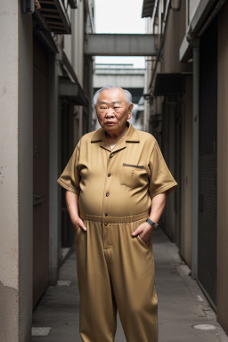 Taiwanese elderly male with  brown hair