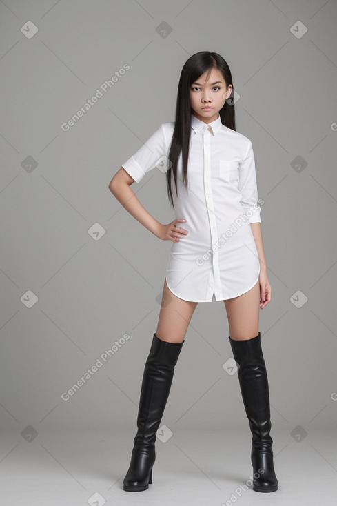 Thai teenager girl with  white hair