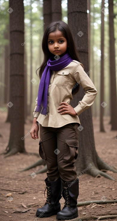 Child girl with  brown hair