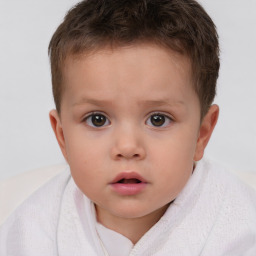 Neutral white child male with short  brown hair and brown eyes