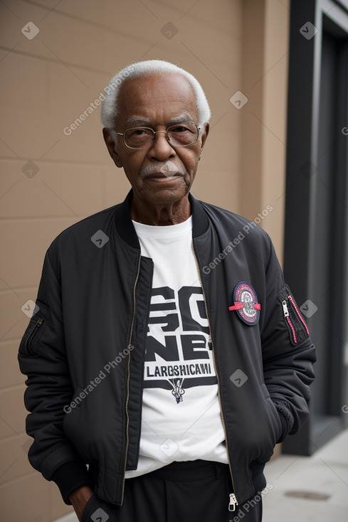 African american elderly male with  black hair