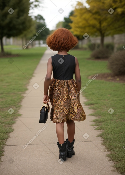 African american child girl with  ginger hair