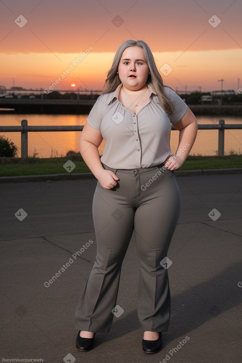 Irish teenager girl with  gray hair