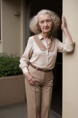 Elderly female with  brown hair