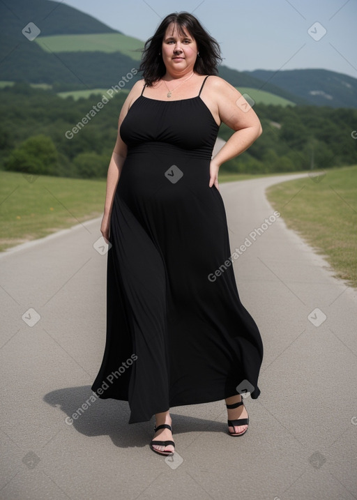 Austrian middle-aged female with  black hair