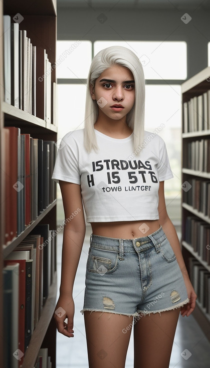 Kuwaiti teenager girl with  white hair