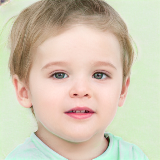 Neutral white child male with short  brown hair and grey eyes