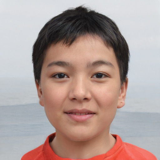 Neutral asian young-adult female with short  brown hair and brown eyes