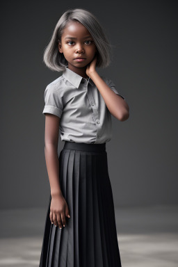 Child girl with  gray hair