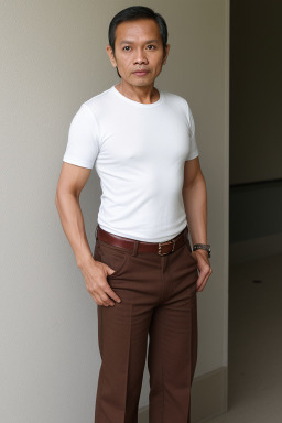 Indonesian 45 years male with  brown hair