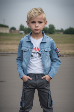 Romanian child boy with  blonde hair